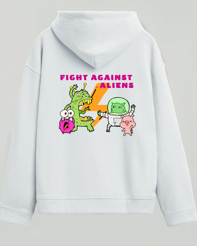 Fight against aliens - Hooded Sweatshirt