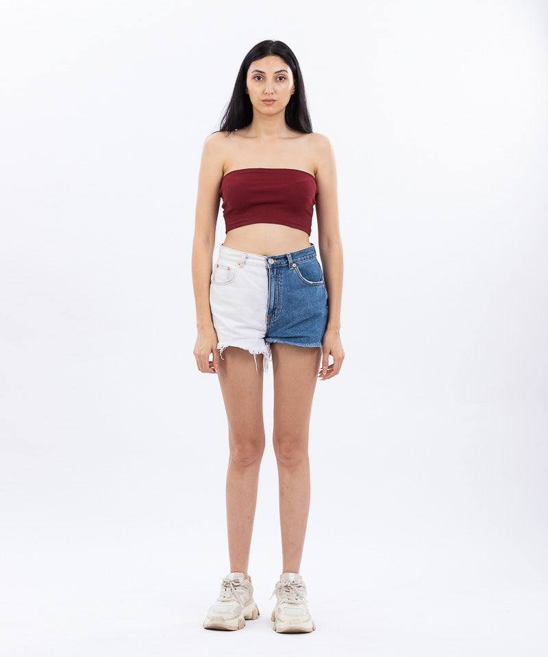 Ribbed Tube Top - Maroon