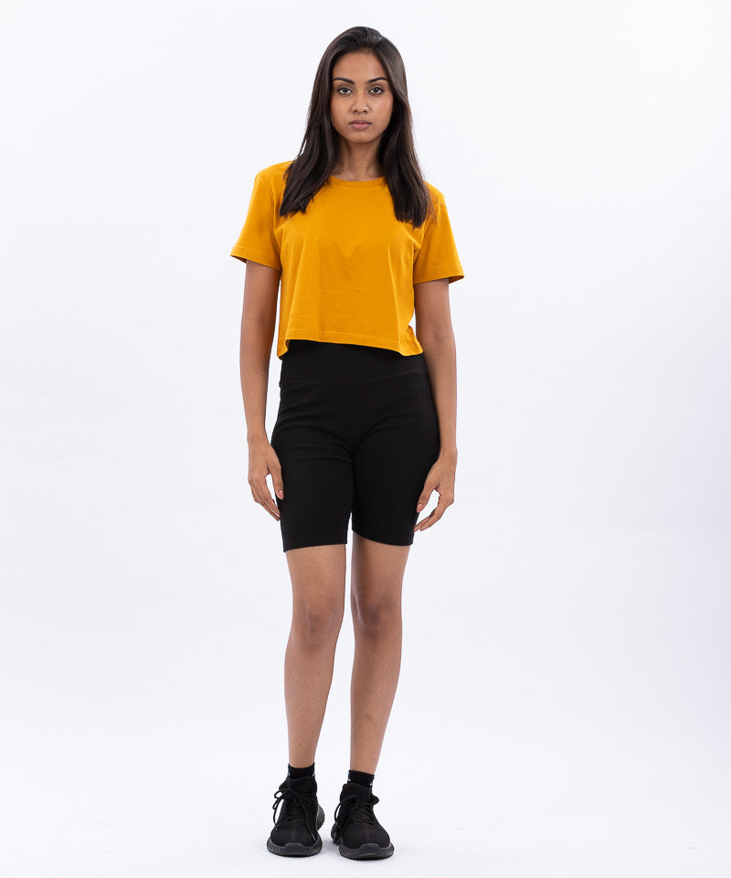 Comfort Fit Crop top - Mustard