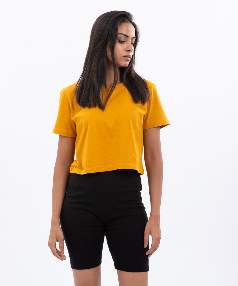 Comfort Fit Crop top - Mustard