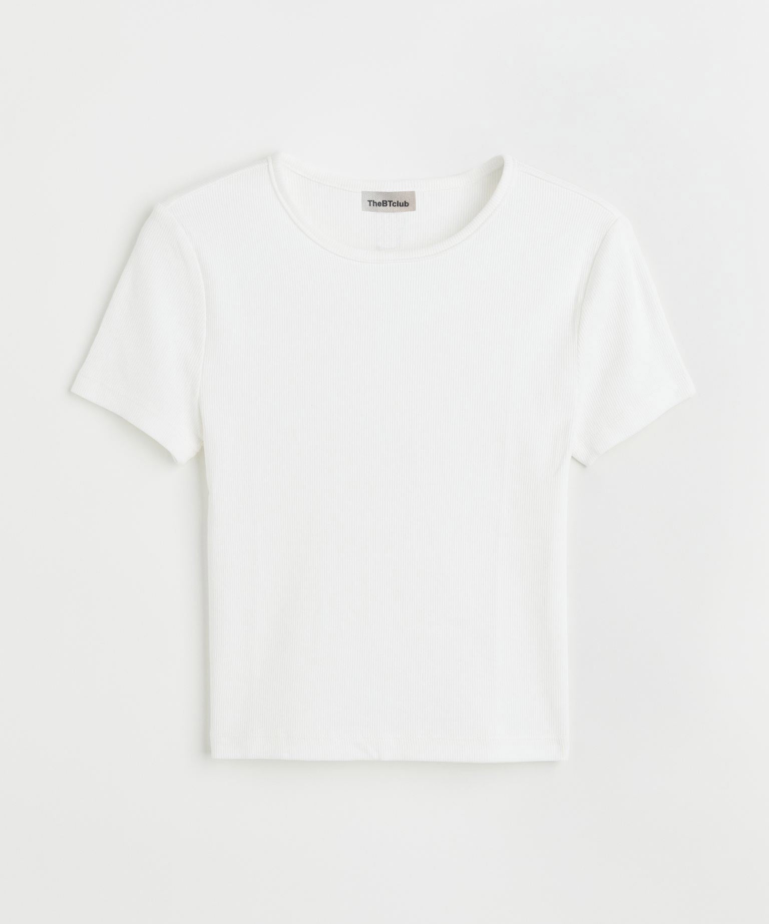 Ribbed Cropped T-shirt - White